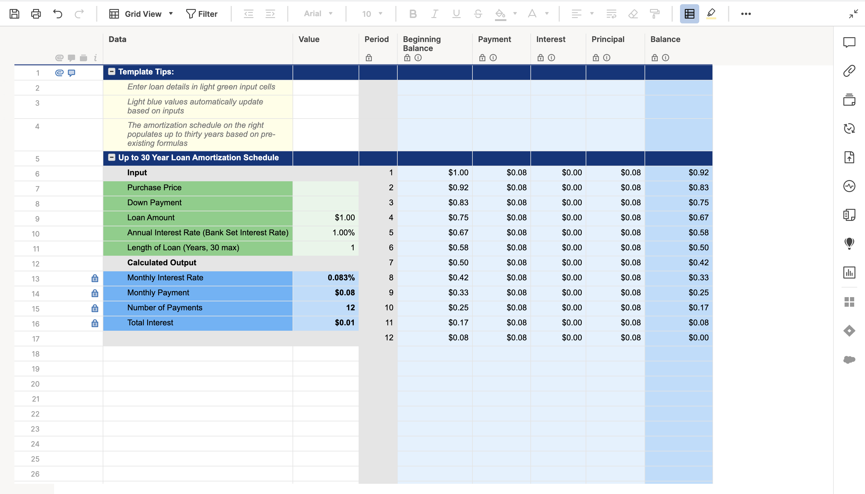 Loan Amortization Schedule Template Smartsheet